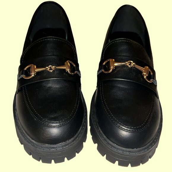 4Th And Reckless Shoes - 4th & Reckless Women's Black and Gold Oxfords
